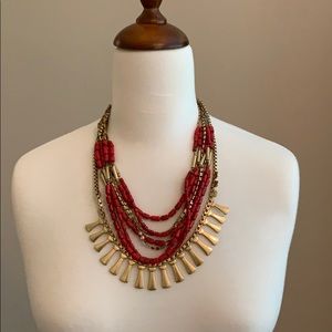 SOLD ✅Stella & Dot Red Bliss Statement Necklace!